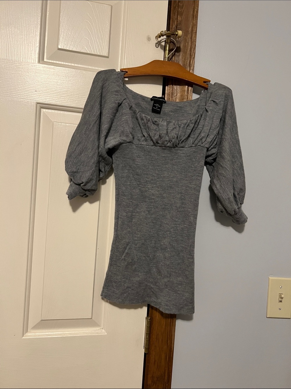 Moda International Gray Merino Wool Knit Top